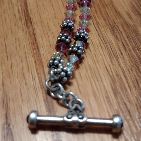 Designer sterling and crystal 2 strand bracelet - Picture 13 of 16